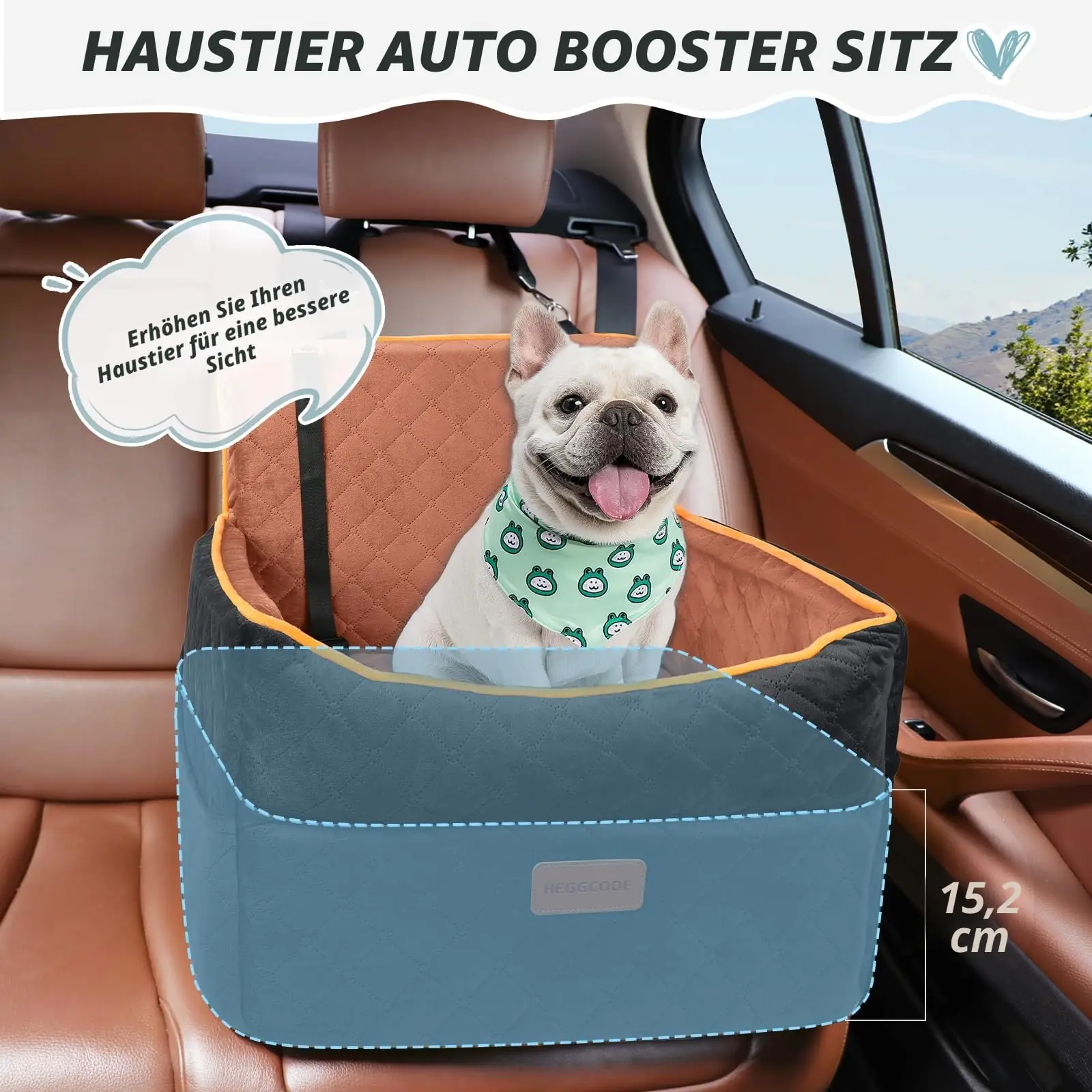 Koeraautositt car seat-L koos kahes turvarihmas