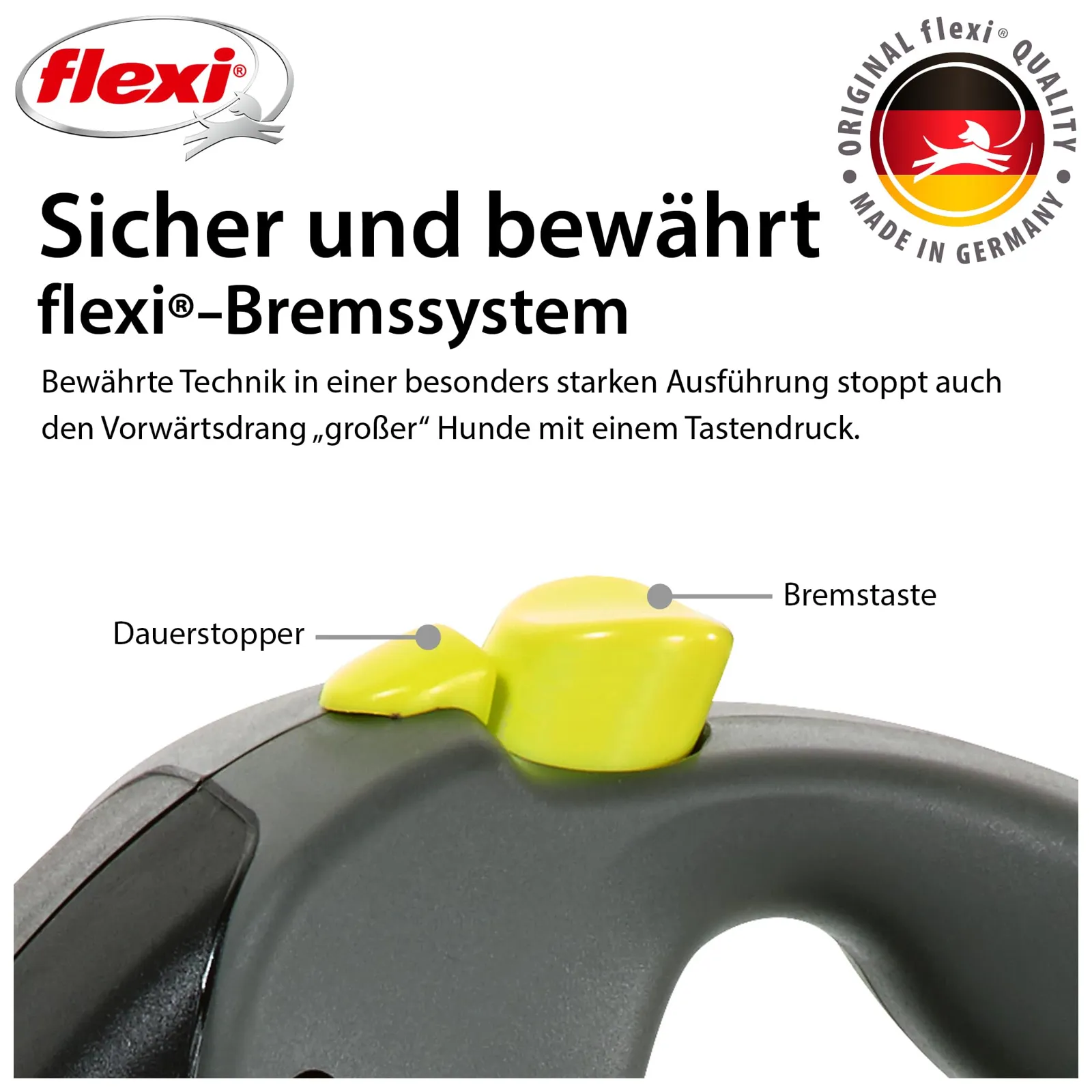 flexi rihma pidurinupp ja püsistopp lähivaates