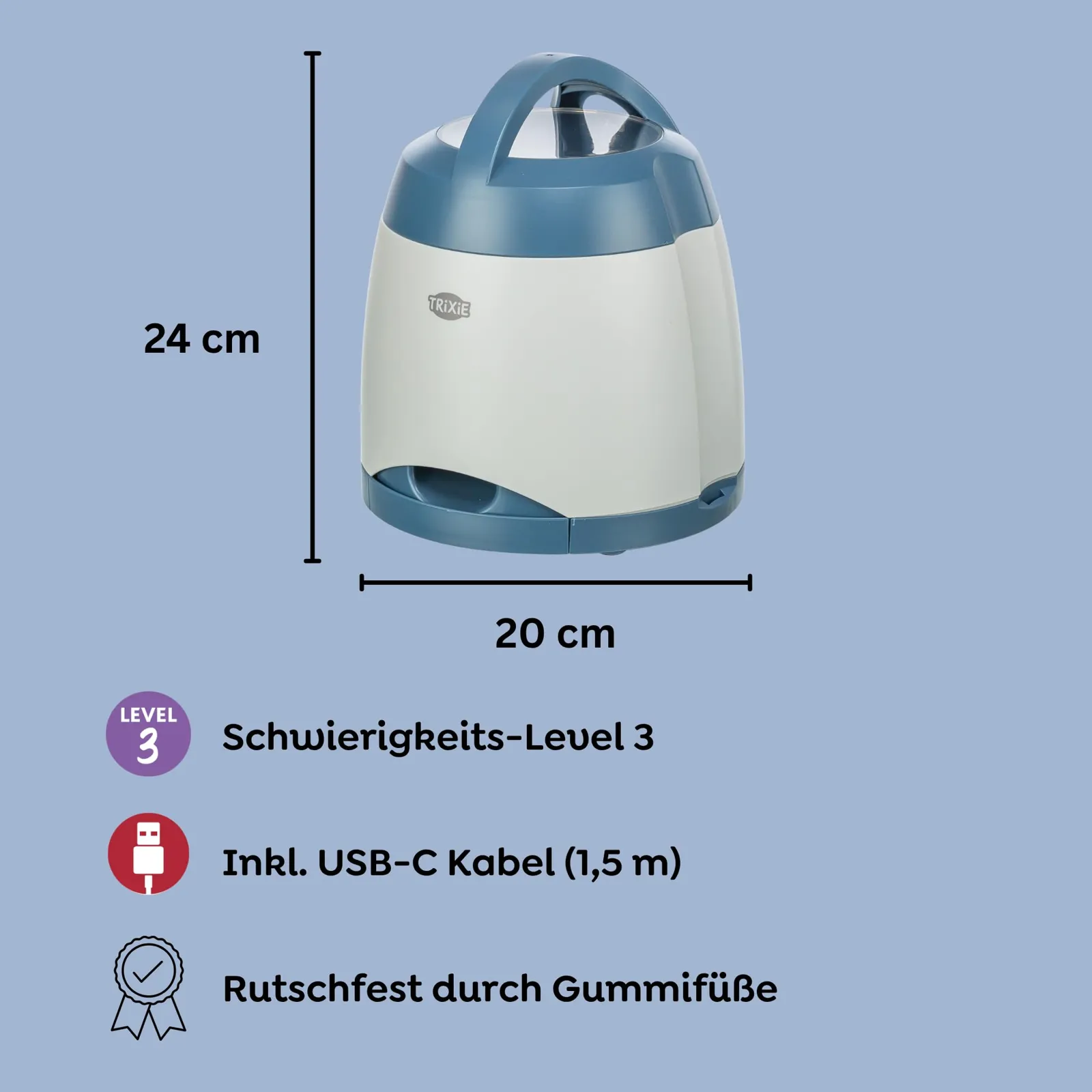 TRIXIE Memory Trainer mõõdud 24 cm kõrge ja 20 cm lai