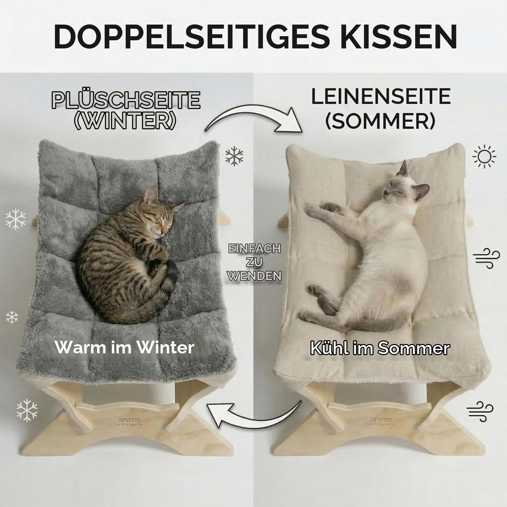 kass lamab kõrgendatud voodis