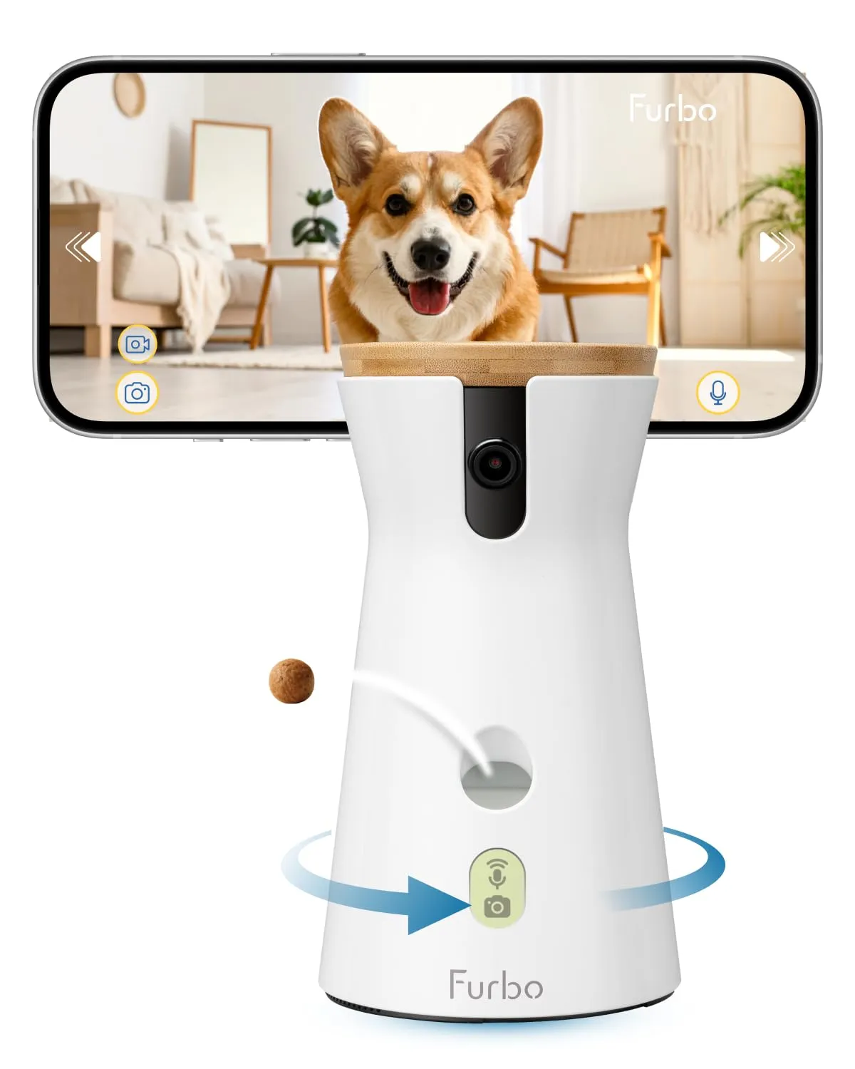 Furbo 360° lemmiklooma kaamera ja telefonis otsepilt koerast